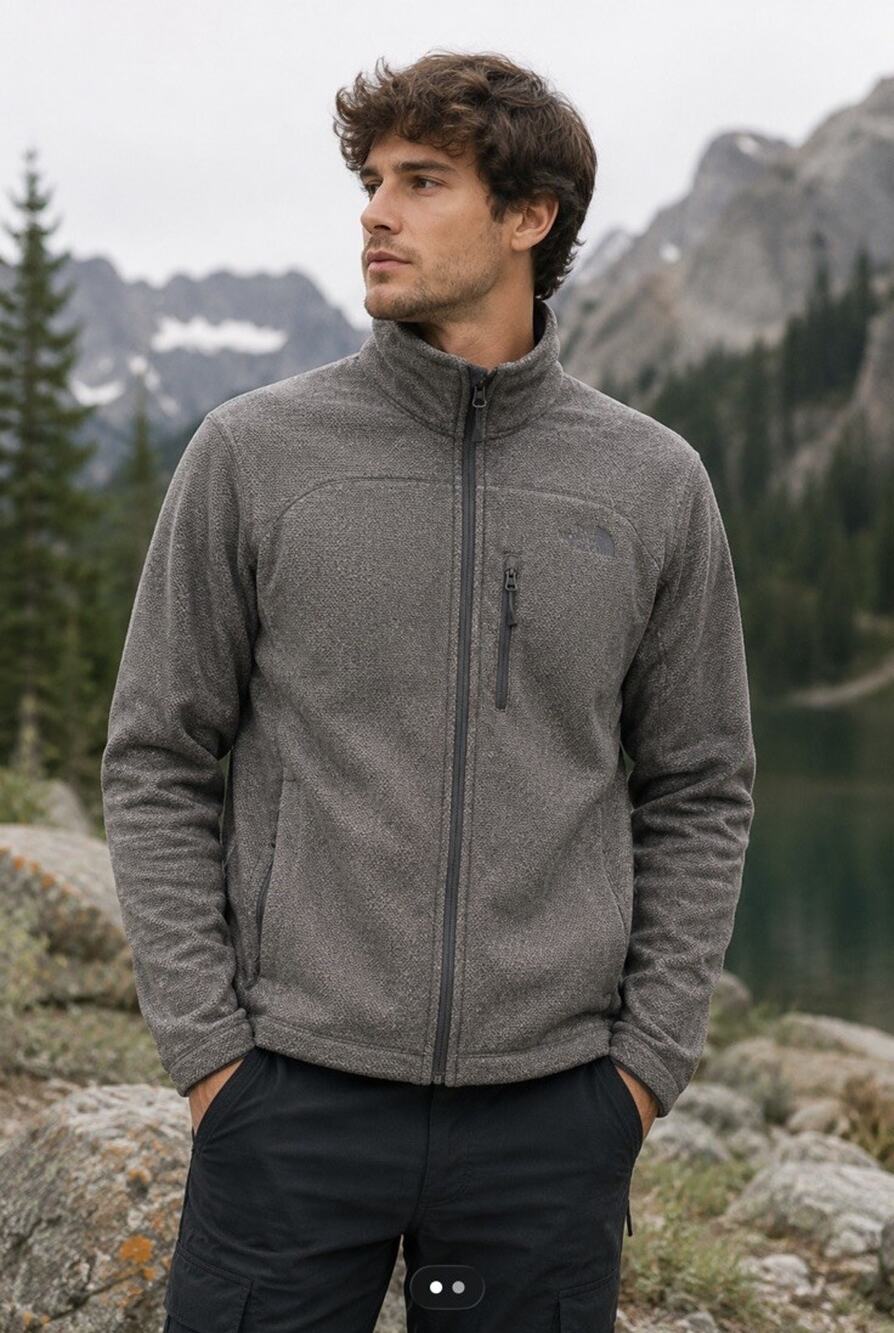 The North Face Men’s Lightweight Knit Brown Jacket Sz M Athleisure Rugged Hiking